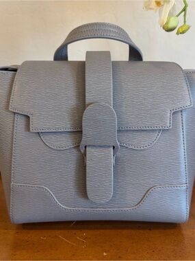 Senreve Mini Maestra Bag Storm Grey Leather Convertible Backpack Tote